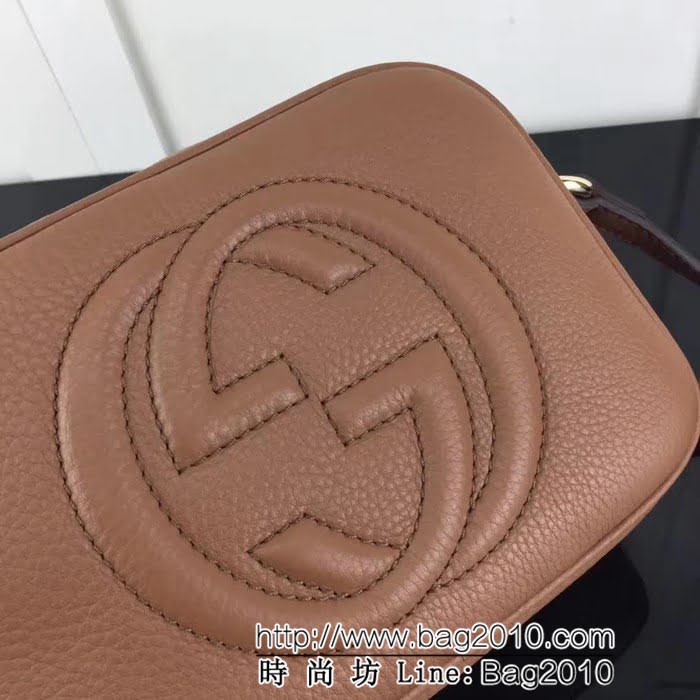 GUCCI古馳頂級原單 專櫃品質 實物實拍 杏棕 308364 單肩斜挎包 HY1001